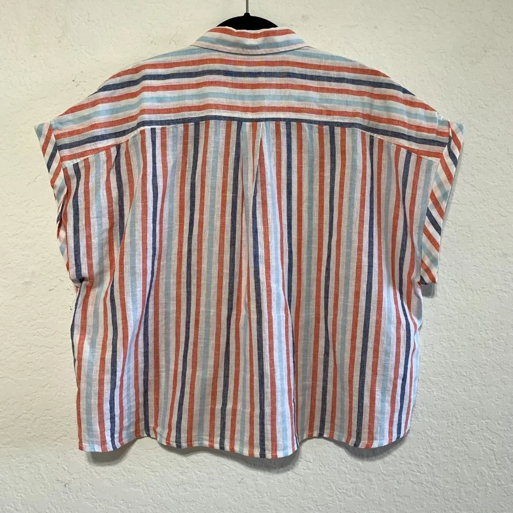 Banana Republic NWT Petite L Womens Dolman Sleeve Linen Blend Button Down Shirt - Picture 7 of 12